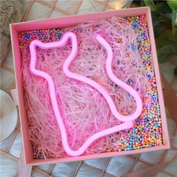 LED Cat Neon Signs Lights Wall Decor,Battery or USB Operated for Room,Wall Decor - Picture 3 of 7